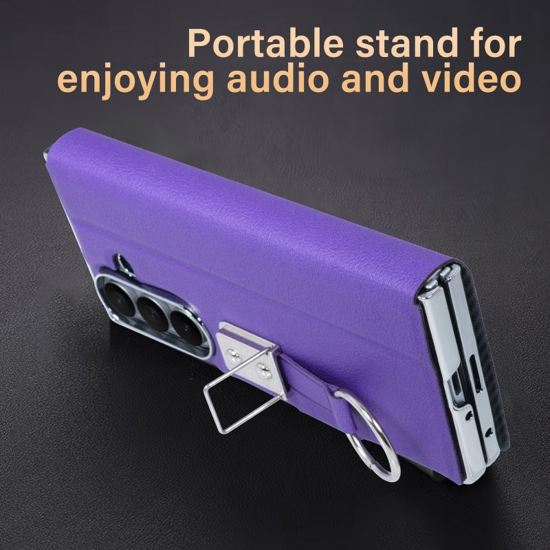 Premium Leather Strap Ring Case for Samsung Z Fold Series