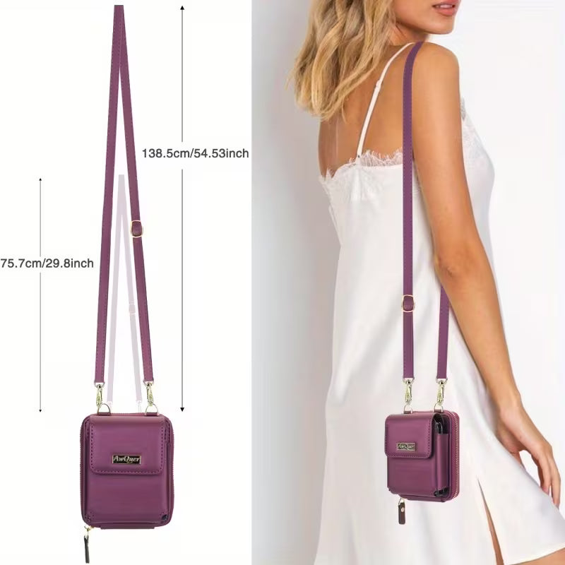 Foldable Phone Pouch with Long Strap – Premium LIU Phone Bag for Samsung Z Flip Series