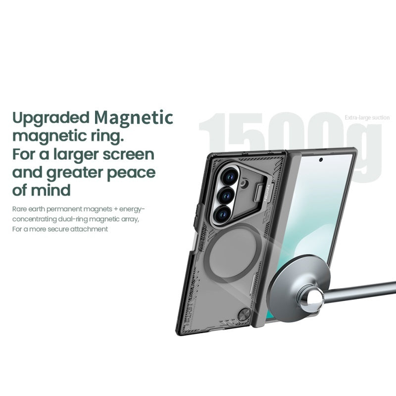 Galaxy Z Fold Magnetic Transparent Case With Foldable Kickstand