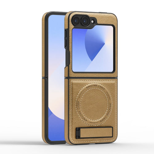 Magnetic Ring Leather Case for Samsung Z Flip 5 / 6 / 7 – Military Grade