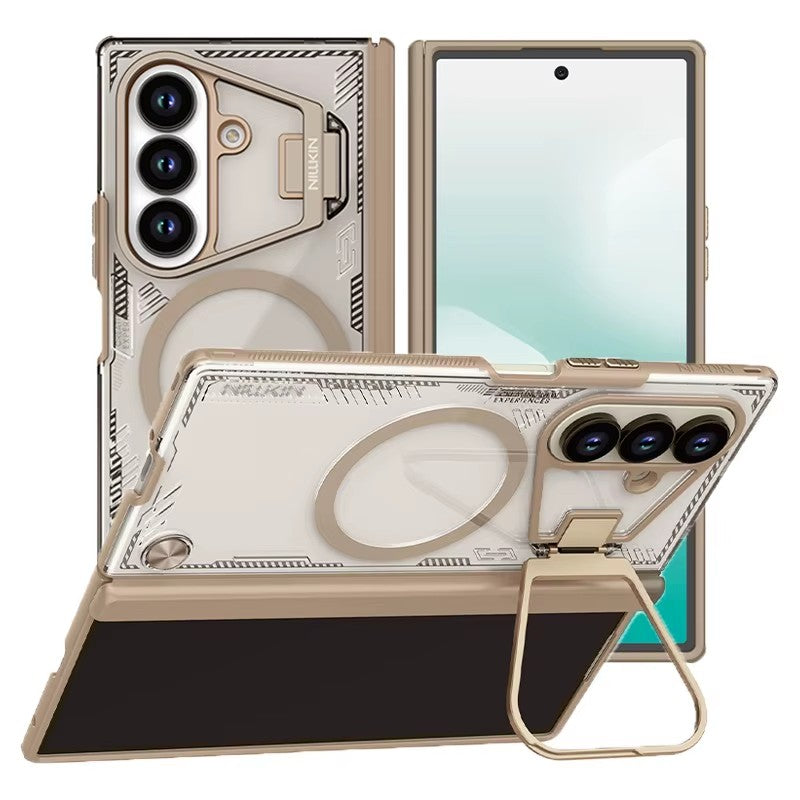 Galaxy Z Fold Magnetic Transparent Case With Foldable Kickstand