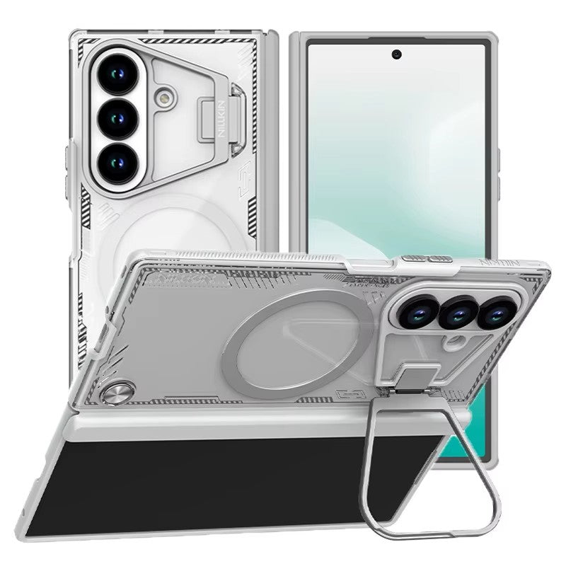 Galaxy Z Fold Magnetic Transparent Case With Foldable Kickstand