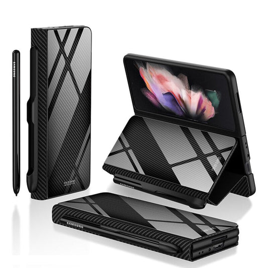 Pen Slot Holder Flip Leather Case For Samsung Galaxy Z Fold