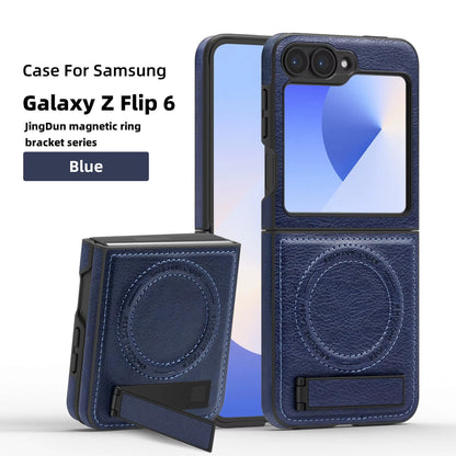 Shockproof Magnetic Leather Case with Stand – Z Flip 5/6/7