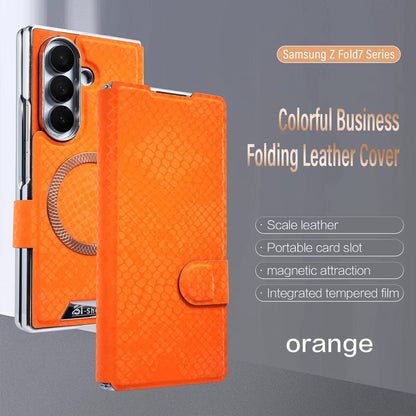 Elegant Snake-Texture Leather Flip Case for Samsung Z Fold