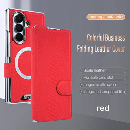 Elegant Snake-Texture Leather Flip Case for Samsung Z Fold