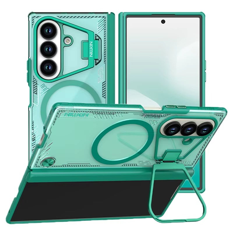 Galaxy Z Fold Magnetic Transparent Case With Foldable Kickstand