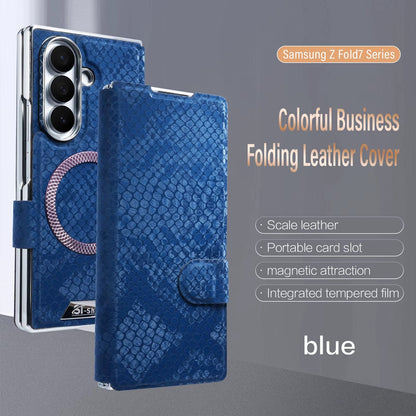 Elegant Snake-Texture Leather Flip Case for Samsung Z Fold