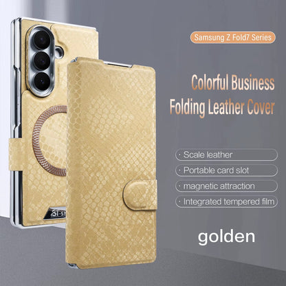 Elegant Snake-Texture Leather Flip Case for Samsung Z Fold