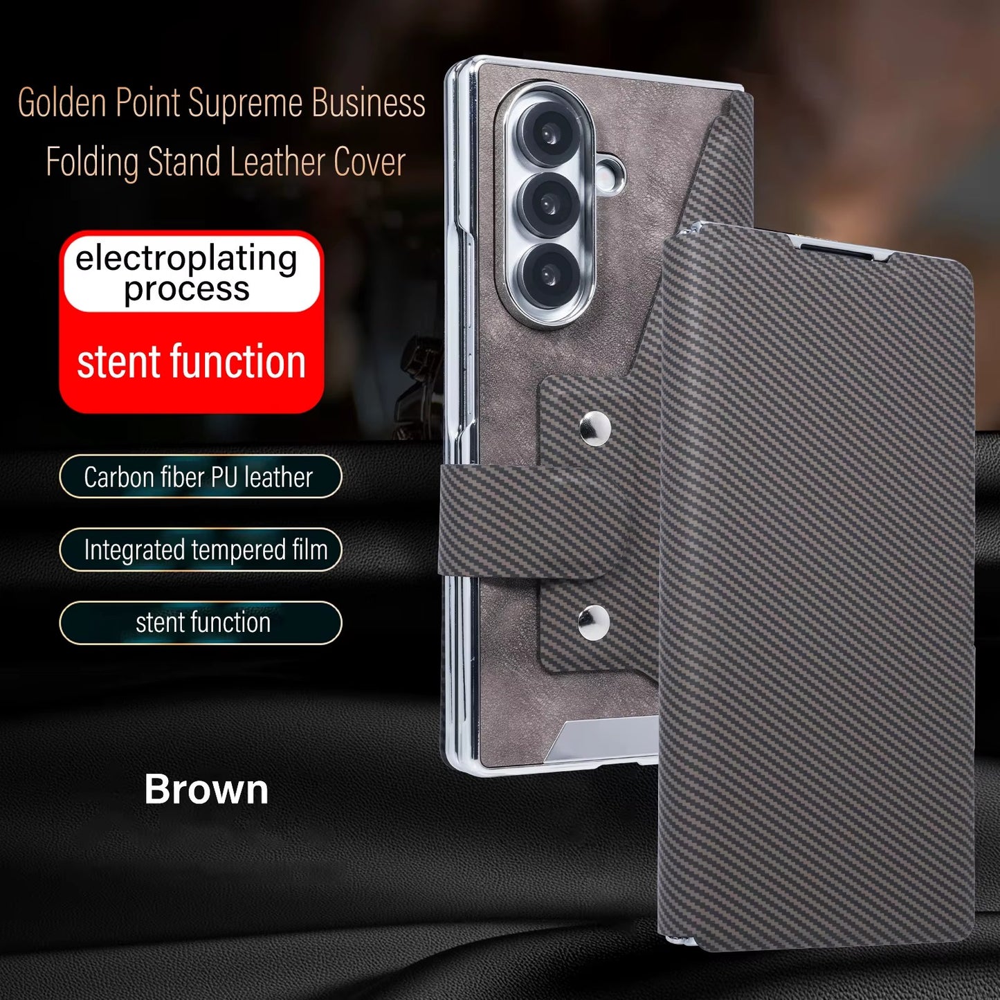 Supreme Business Folding Stand Leather Case for Samsung Z Fold
