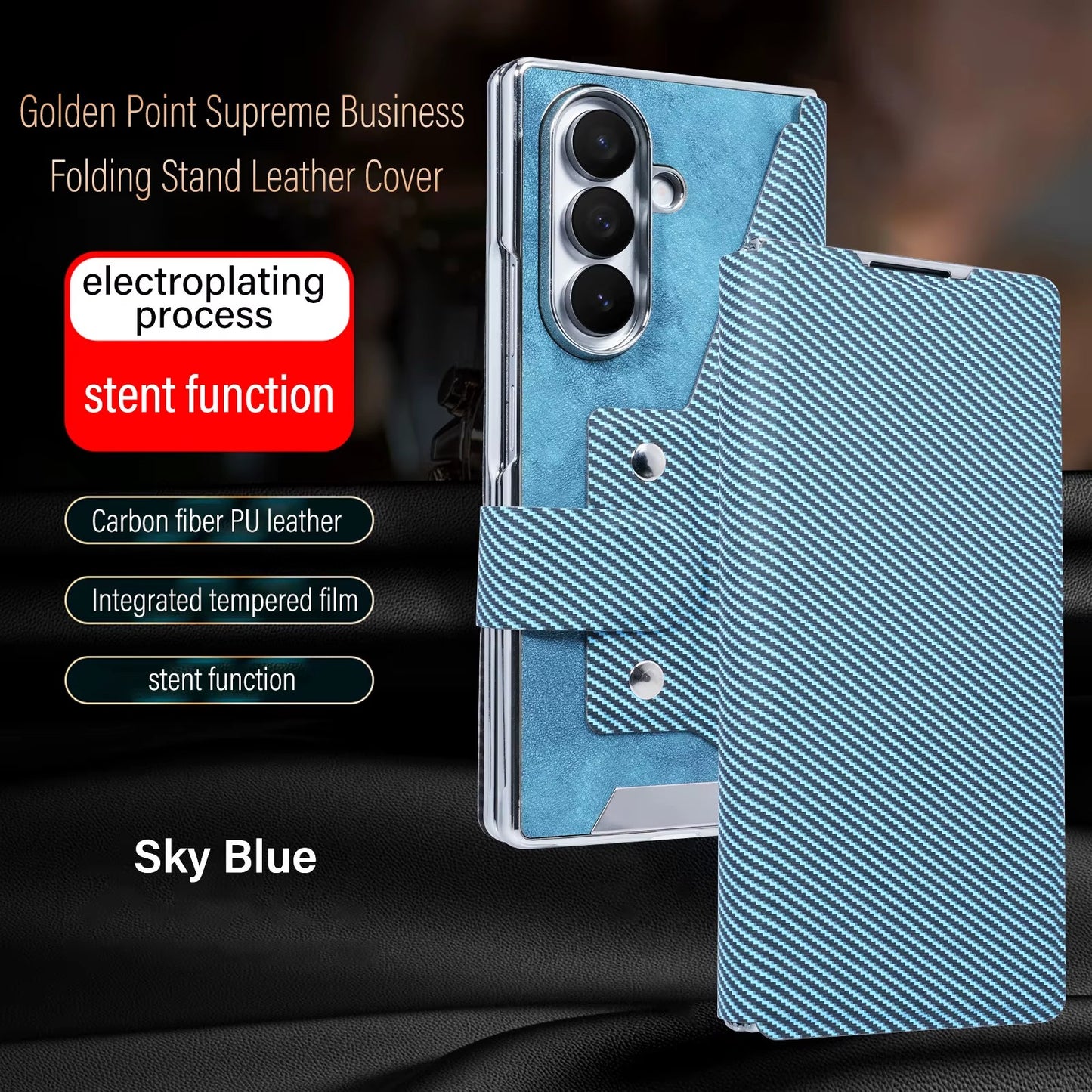 Supreme Business Folding Stand Leather Case for Samsung Z Fold