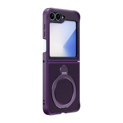 Carbon Fiber Pattern 360° Rotating Ring Case – Samsung Z Flip 5/6/7