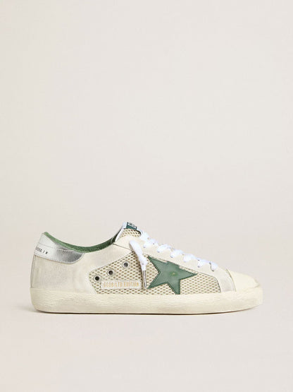 LTD Baskets – Suede & White Mesh with Green Leather Star Edition
