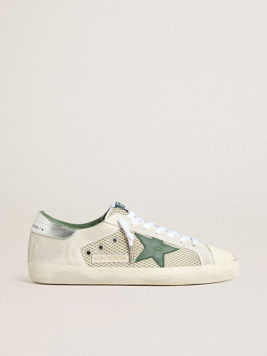 LTD Baskets – Suede & White Mesh with Green Leather Star Edition