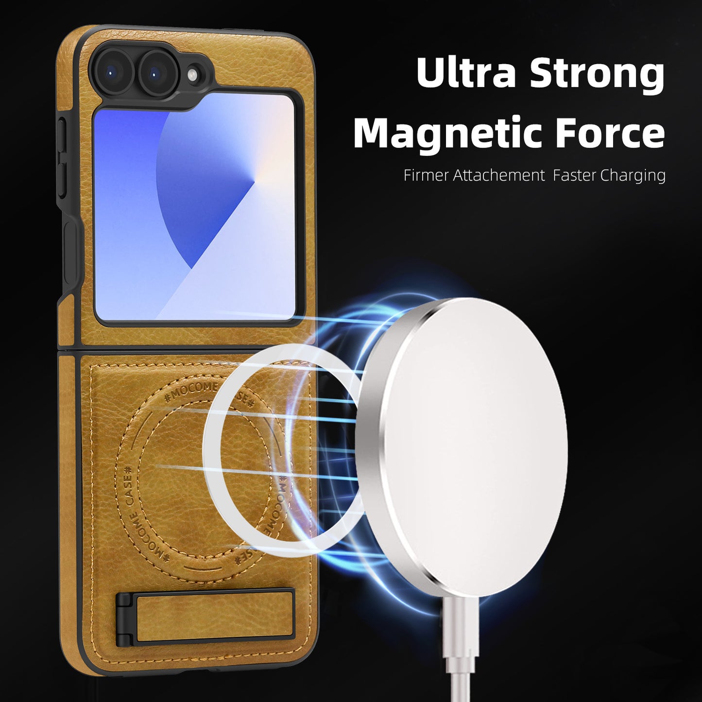 Shockproof Magnetic Leather Case with Stand – Z Flip 5/6/7