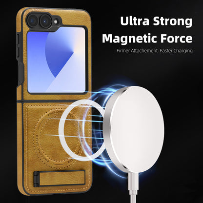 Shockproof Magnetic Leather Case with Stand – Z Flip 5/6/7
