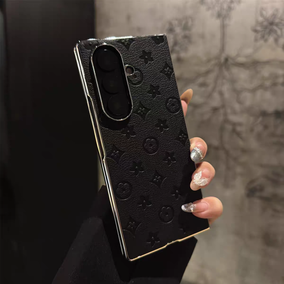 Monogram Leather Case for Samsung Galaxy Z Fold Series