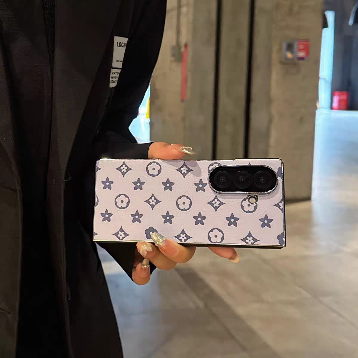 Monogram Leather Case for Samsung Galaxy Z Fold Series